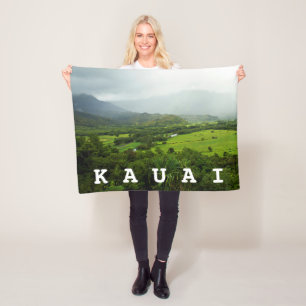 Cobertor De Velo Kauai, cena de paisagem no Havaí / Texto personali