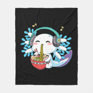 Cobertor De Velo Kawaii Axolotl Comendo Ramen Nodles Anime Crianças