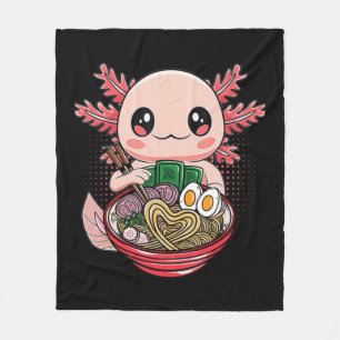 Cobertor De Velo Kawaii Axolotl Comendo Ramen Nodles Anime Gift Gir