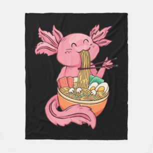 Cobertor De Velo Kawaii Axolotl Comendo Ramen Nodles Animes Criança