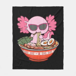 Cobertor De Velo Kawaii Axolotl Comendo Ramen Noodles Animes Girls