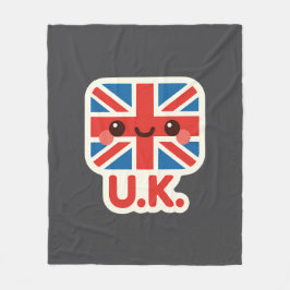 Cobertor De Velo Kawaii British Flag - Cute UK Design