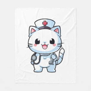 Cobertor De Velo Kawaii Cat como enfermeira