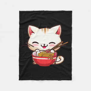 Cobertor De Velo Kawaii Cat Ramen Adora Comida Japonesa Engraçada A