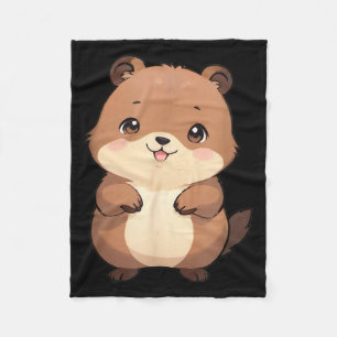 Cobertor De Velo Kawaii Chibi Marmota - Panfurware Llc