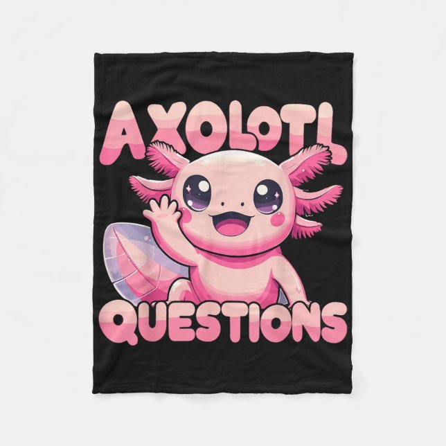 Cobertor De Velo Kawaii I Axolotl questiona Encantado Axolotl (Frente)