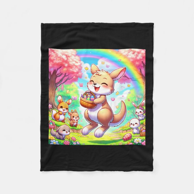 Cobertor De Velo Kawaii Kangaroo Páscoa Adorável Kangaroo (Frente)