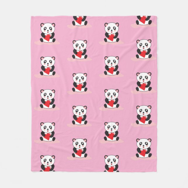 Cobertor De Velo Kawaii Panda Plush Blanket para Crianças (Frente)