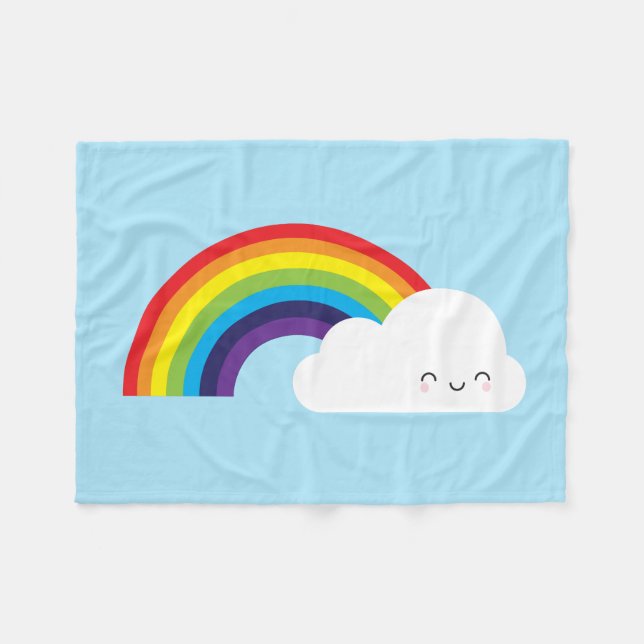 Cobertor De Velo Kawaii Rainbow (Frente (Horizontal))