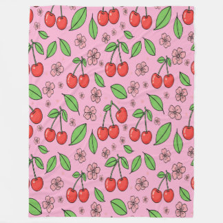 Cobertor De Velo Kawaii Red Cherry Vibes Cute Girly Aesthetic