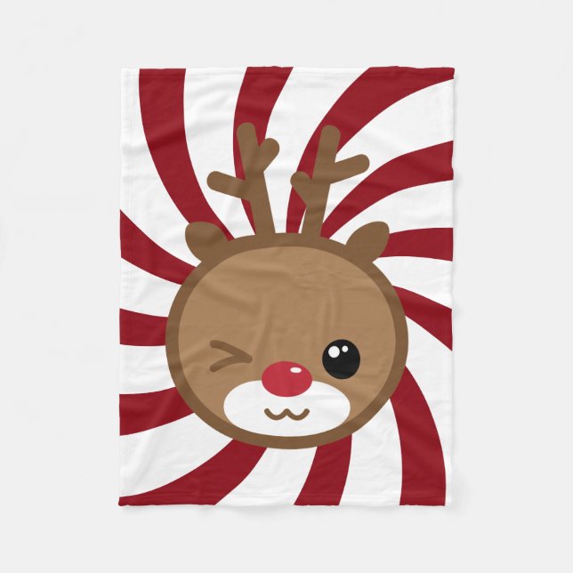 Cobertor De Velo Kawaii Reindeer Small Fleece Blanket (Frente)