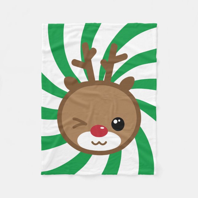 Cobertor De Velo Kawaii Reindeer Small Fleece Blanket (Frente)