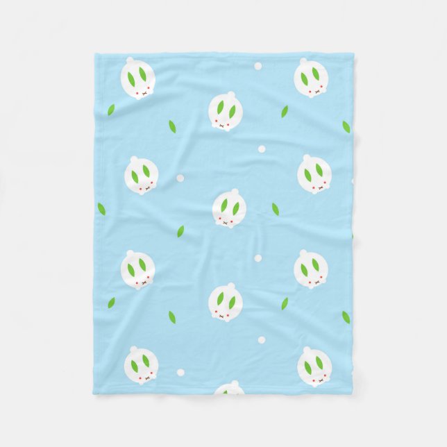 Cobertor De Velo Kawaii Winter Snow Bunny (Frente)