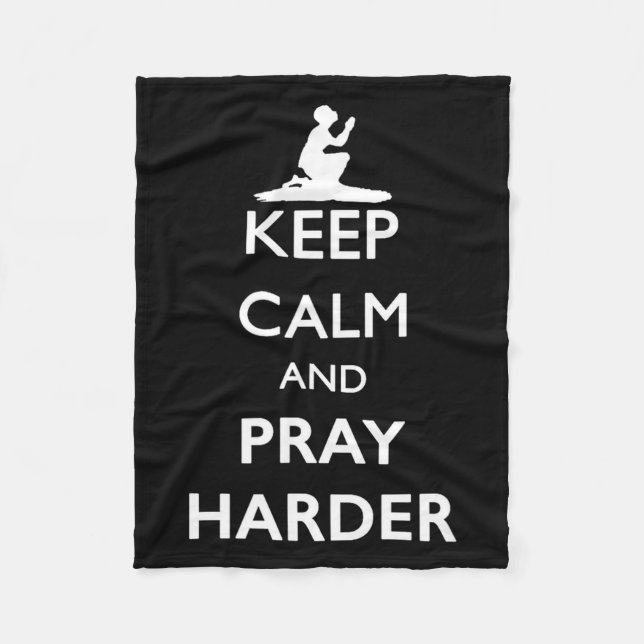 Cobertor De Velo Keep Calm And Pray Harder  (Frente)