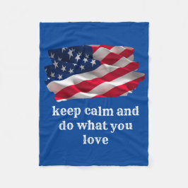 Cobertor De Velo keep calm quote and vibrant american flag