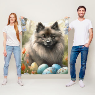 Cobertor De Velo Keeshond com Ovos de Páscoa