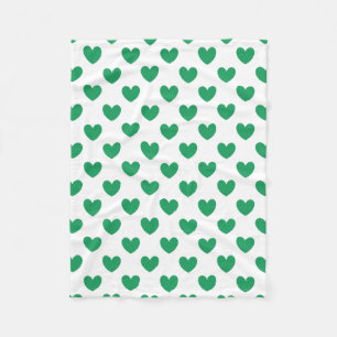 Cobertor De Velo Kelly Green Polka Hearts em branco