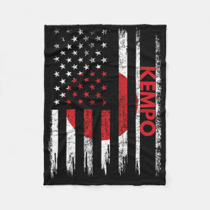 Cobertor De Velo Kempo American Flag Karate Artes Marciais Japonesa