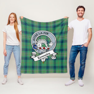 Cobertor De Velo Kennedy Clan Crachá Tartan Xadrez