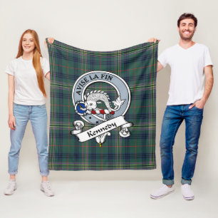 Cobertor De Velo Kennedy Modern Clan Crachá Tartan Xadrez