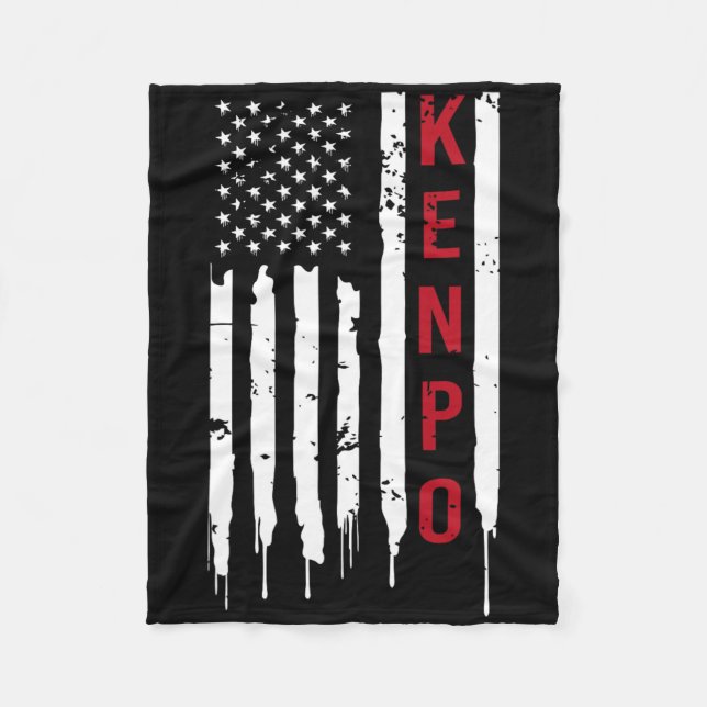 Cobertor De Velo Kenpo Karate American Flag For Women Men (Frente)