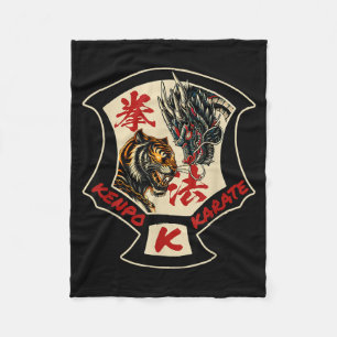 Cobertor De Velo Kenpo Karate Arte Marcial Autodefesa Tigre Dragão