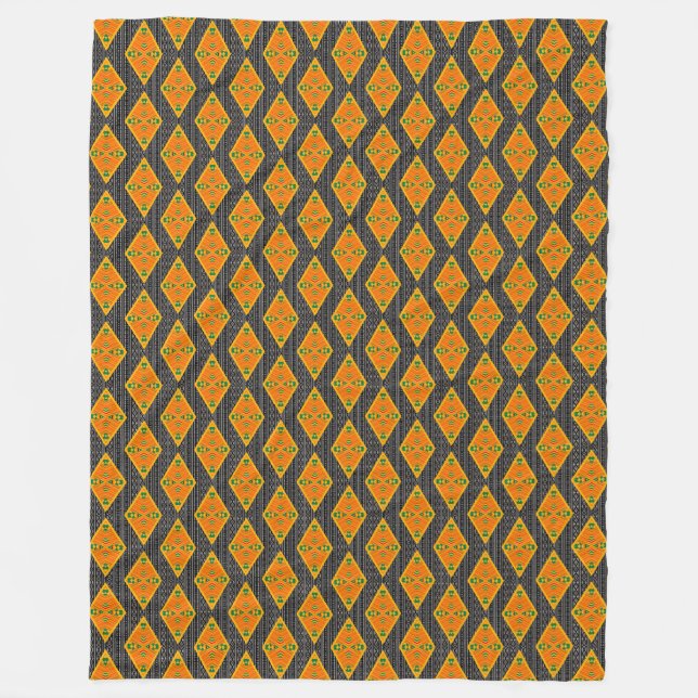 Cobertor De Velo Kente Mudcloth Diamantes Fleece Blanket (Frente)