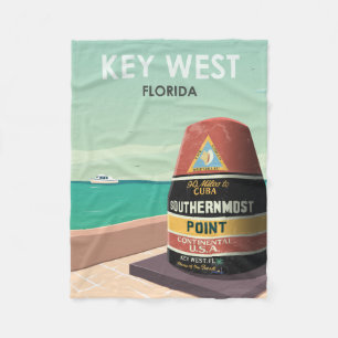 Cobertor De Velo Key West Florida Mile Zero Viagens vintage