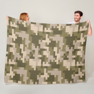 Cobertor De Velo Khaki Digital Camouflage Fleece Blanket