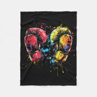Cobertor De Velo Kickboxing Gloves Splotch Martial Artist 