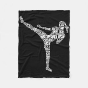 Cobertor De Velo Kickboxing Kickboxer Taekwondo Karate Garotas Mulh