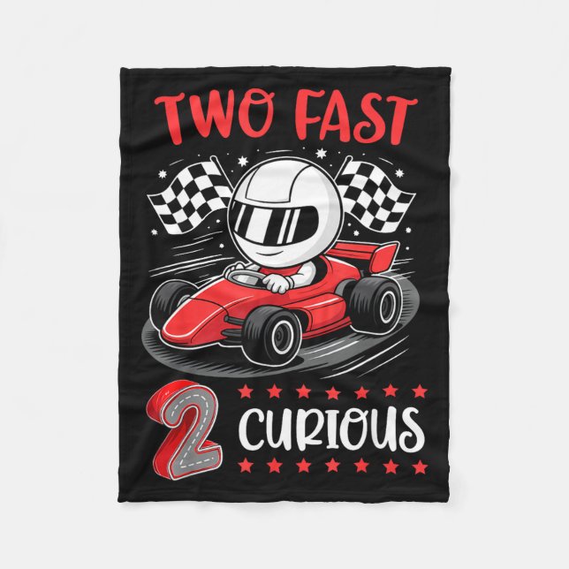 Cobertor De Velo Kid Two Fast 2 Curious 2nd Birthday Two Years Old  (Frente)