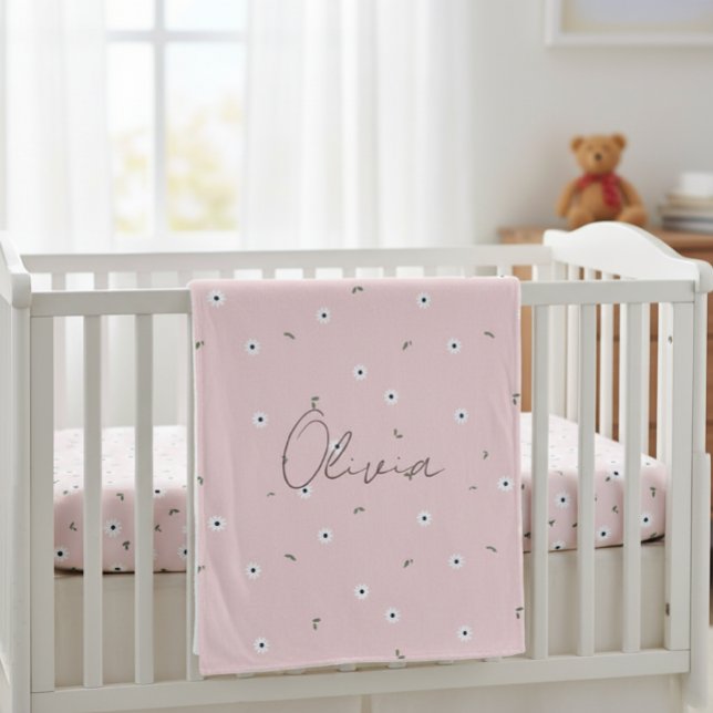 Cobertor De Velo Kids' Blanket with Pink Daisies - Delicate Design (Criador carregado)