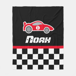 Cobertor De Velo Kids carro vermelho de marca com nome de borda