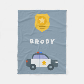 Cobertor De Velo Kids Police Blanket - Nome Personalizado Blanket
