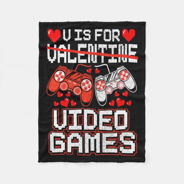 Cobertor De Velo Kids Retro Video Game Valentines Day For Toddler B (Frente)