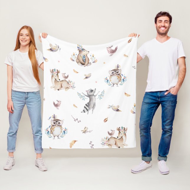 Cobertor De Velo Kids Woodland Animal Blankets (In Situ)