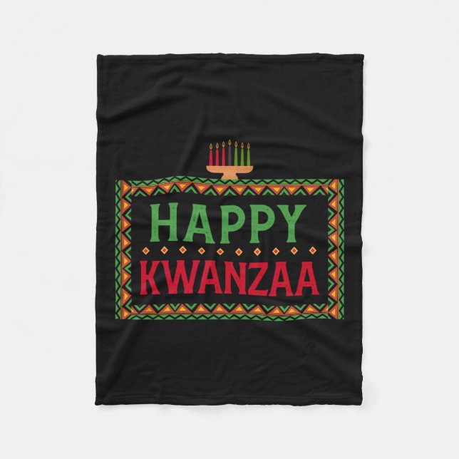 Cobertor De Velo Kinara Sete Velas Princípios De Kwanzaa Happy K (Frente)