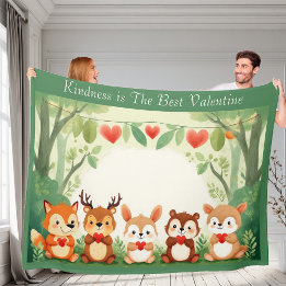 Cobertor De Velo Kindness Best Valentine Nursery Woodland Animals 