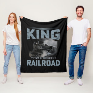 Cobertor De Velo King of the Railroad Steam Train Locomotive