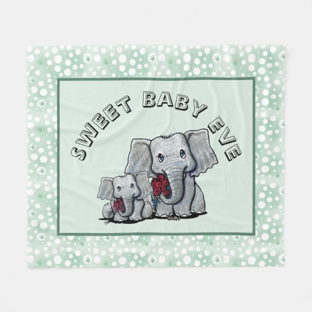 Cobertor De Velo KiniArt Elephant Fleece Blanket (Frente (Horizontal))