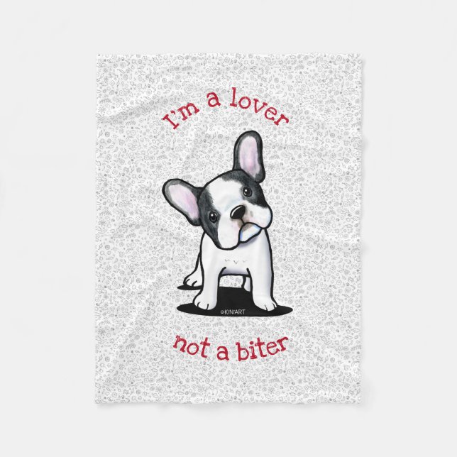 Cobertor De Velo KiniArt French Bulldog Fleece Blanket (Frente)