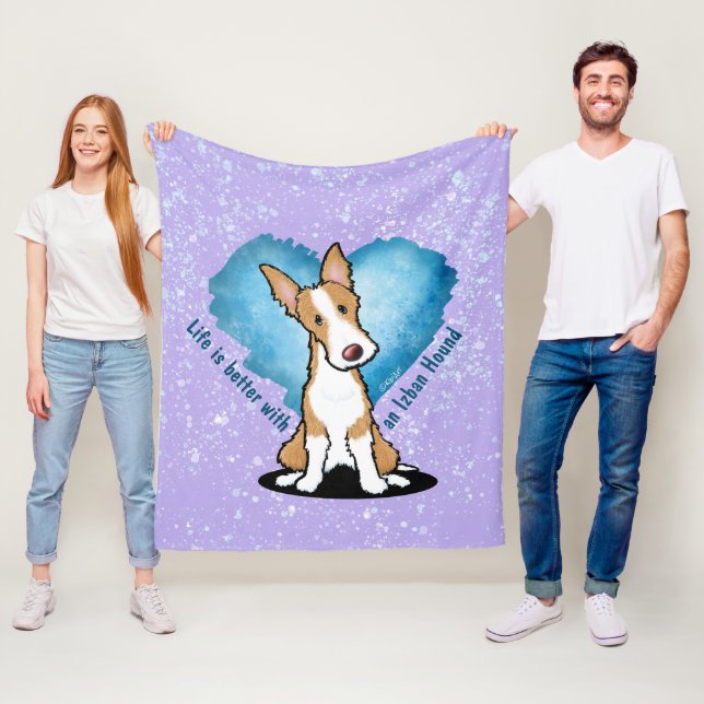 Cobertor De Velo KiniArt Ibizan Hound Fleece Blanket (In Situ)