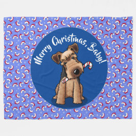Cobertor De Velo KiniArt Welsh Terrier Fleece de Natal