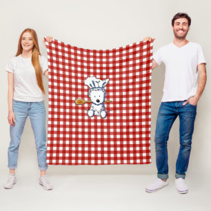 Cobertor De Velo KiniArt Westie Chef Fleece Blanket