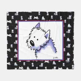 Cobertor De Velo KiniArt Westie Terriers Fleece Blanket