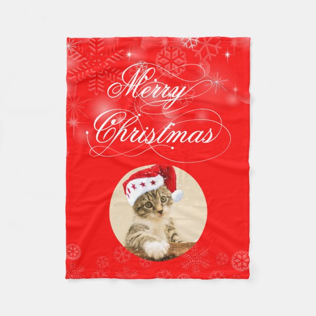 Cobertor De Velo Kitten Com Chapéu Vermelho (Frente)