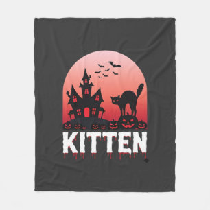 Cobertor De Velo Kitten do Dia das Bruxas Casa Assombrada Design de
