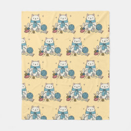 Cobertor De Velo Knitting Crochet Cat Paws Pastel Pattern Cozy