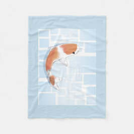Cobertor De Velo Koi Fish Flannel Blanket